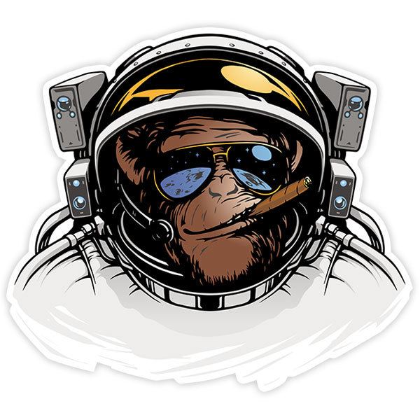 Car & Motorbike Stickers: Monkey with space suit