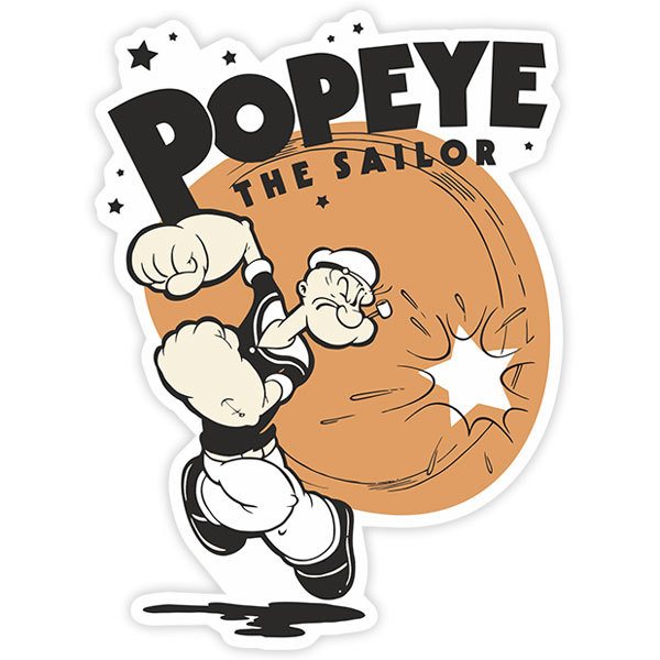 Car & Motorbike Stickers: Popeye punching