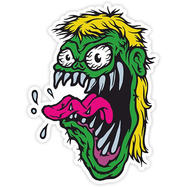 Car & Motorbike Stickers: Terrorific green cannibal