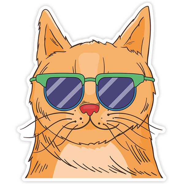 Sticker Cat with sunglasses
