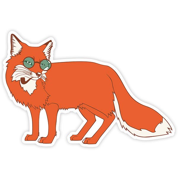Car & Motorbike Stickers: Fox with glasses and pipe