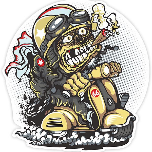 Car & Motorbike Stickers: Grunge biker