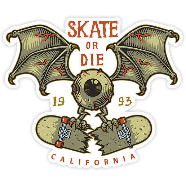 Car & Motorbike Stickers: Skate or die, California