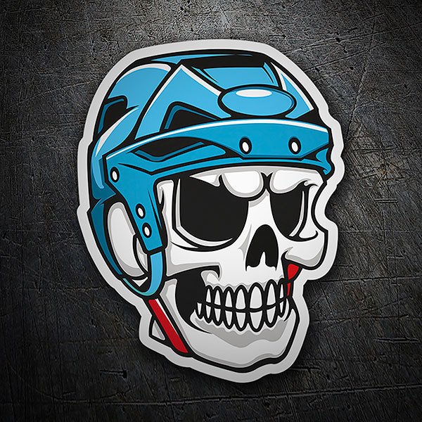 Car & Motorbike Stickers: Skull Skater with Hockey Helmet