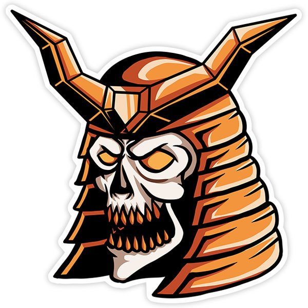 Car & Motorbike Stickers: Samurai skull