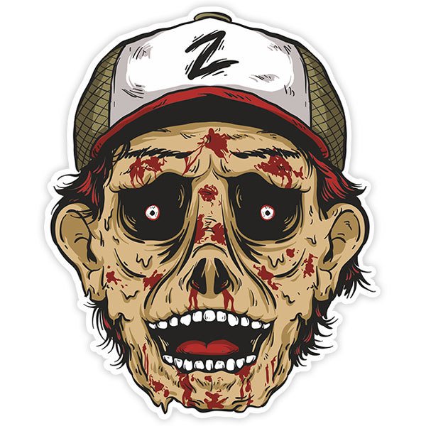 Car & Motorbike Stickers: Zombie with cap