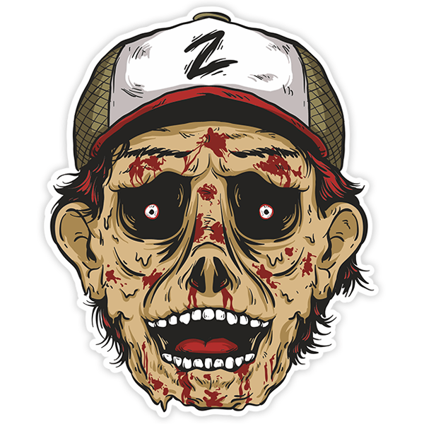 Car & Motorbike Stickers: Zombie with cap 0