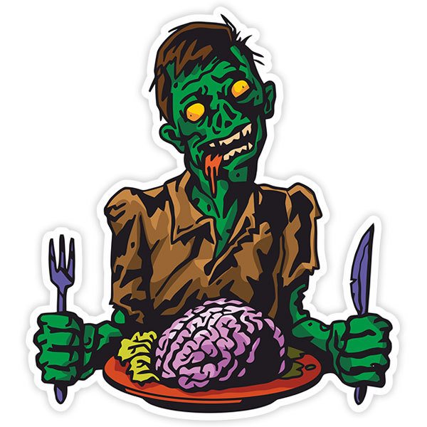 Car & Motorbike Stickers: Zombie eating brain