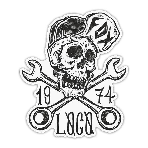Car & Motorbike Stickers: Fox Loco Skull 1974