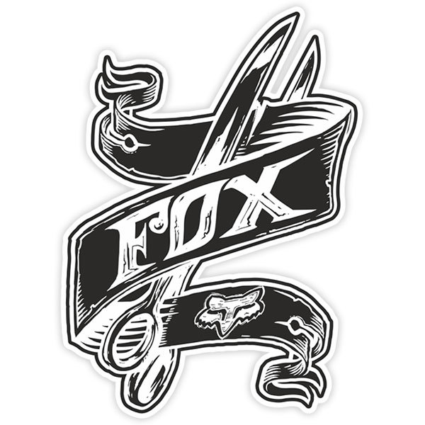 Sticker Fox Racing tattoo with scissors