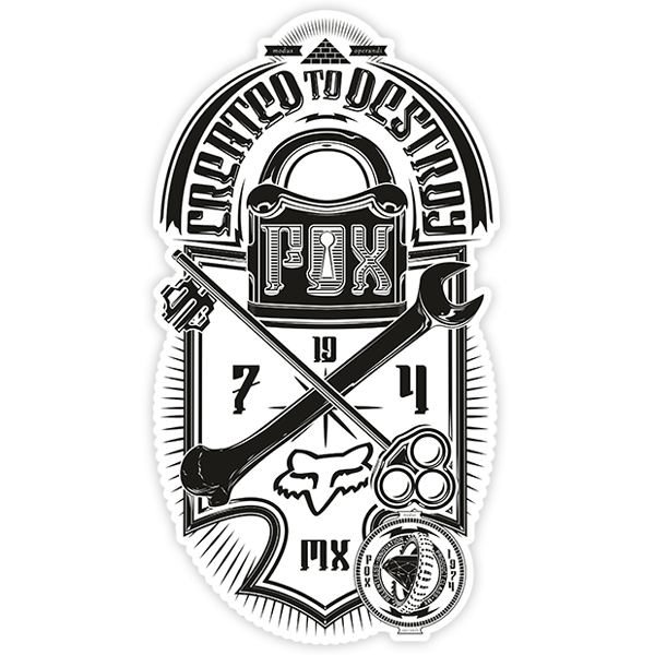 Car & Motorbike Stickers: Fox Racing Created to Destroy