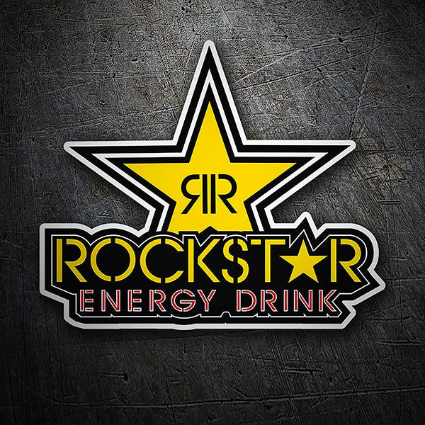 Car & Motorbike Stickers: Gold Rockstar energy drink