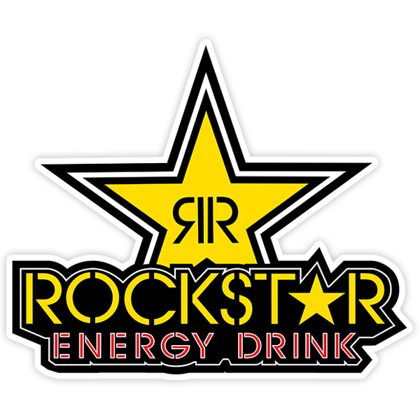 Car & Motorbike Stickers: Gold Rockstar energy drink 0