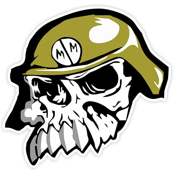 Car & Motorbike Stickers: Metal Mulisha Skull with Military Helmet