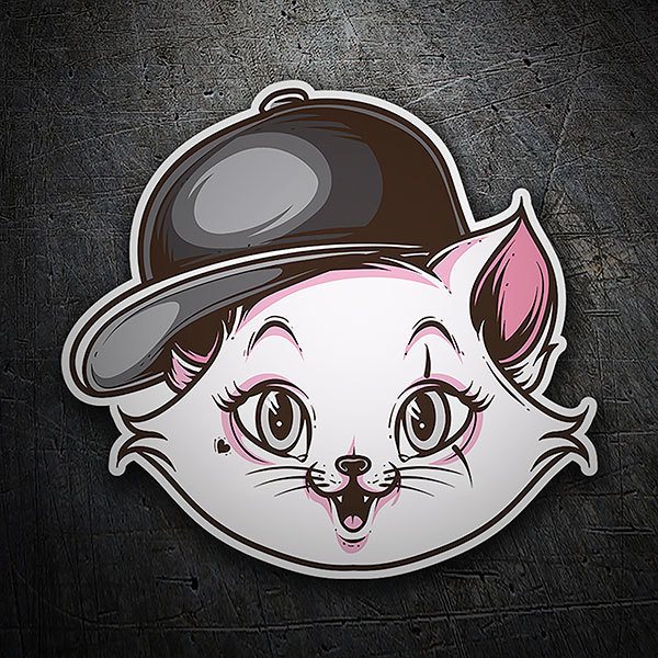 Car & Motorbike Stickers: Cat with cap