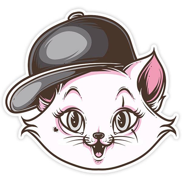 Car & Motorbike Stickers: Cat with cap