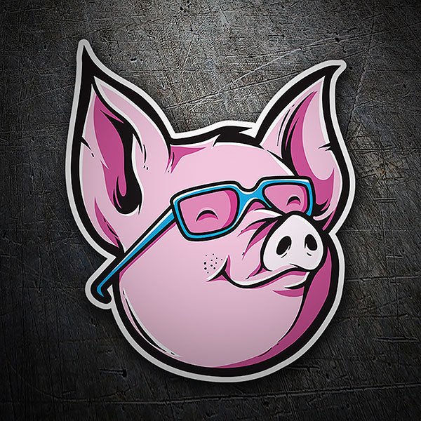 Car & Motorbike Stickers: Pork with glasses 1