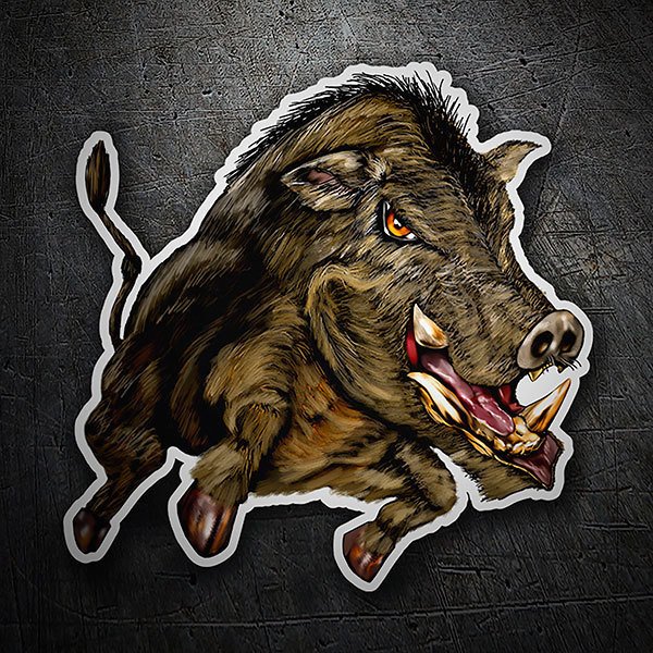 Car & Motorbike Stickers: Fierce wild boar
