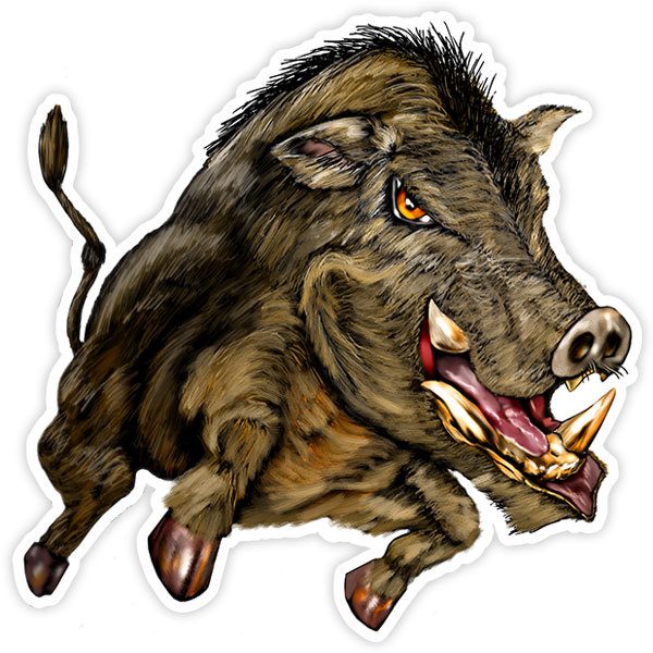 Car & Motorbike Stickers: Fierce wild boar