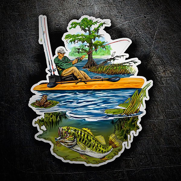 Car & Motorbike Stickers: Fisherman in the lake 1