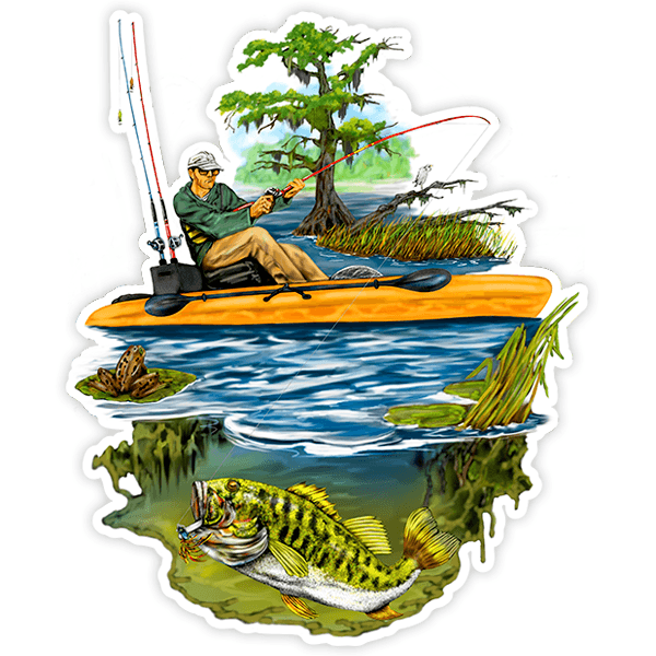 Car & Motorbike Stickers: Fisherman in the lake 0