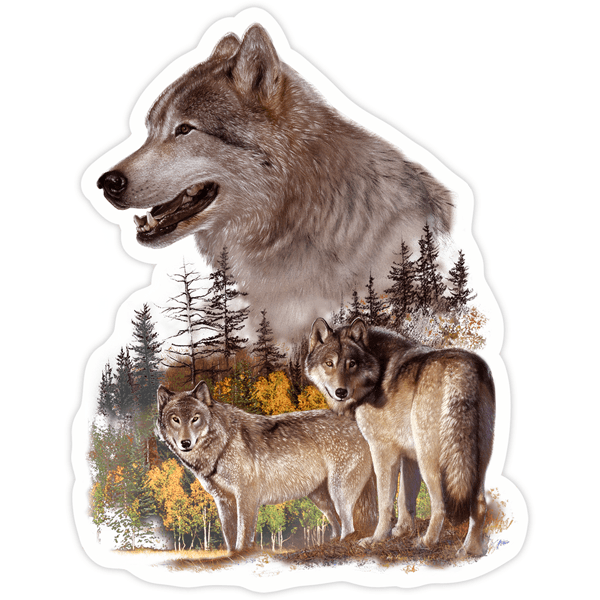 Car & Motorbike Stickers: Couple of wolves
