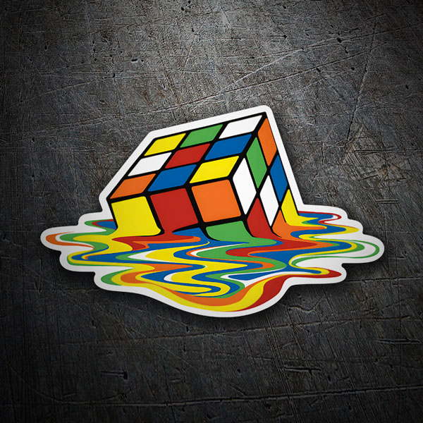 Car & Motorbike Stickers: Melting Rubik's Cube