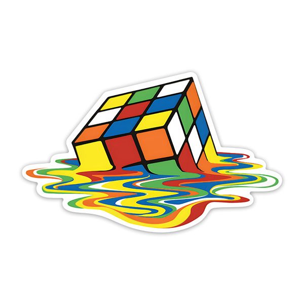 Car & Motorbike Stickers: Melting Rubik's Cube