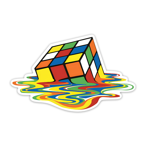 Car & Motorbike Stickers: Melting Rubik's Cube