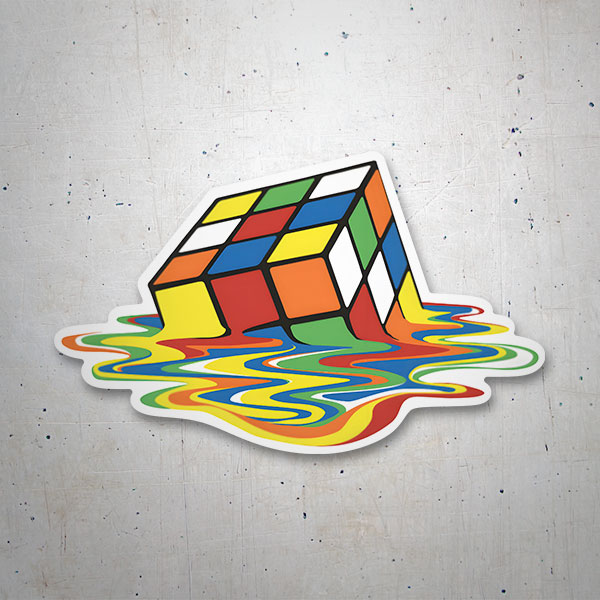 Car & Motorbike Stickers: Melting Rubik's Cube