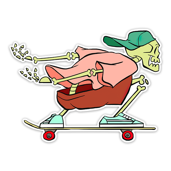 Car & Motorbike Stickers: Skeleton Skating 0