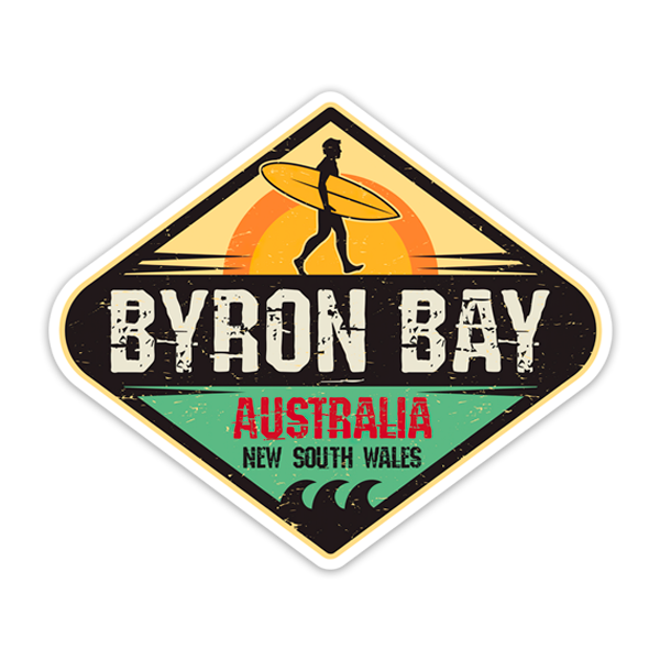 Car & Motorbike Stickers: Surf Byron Bay Australia 0