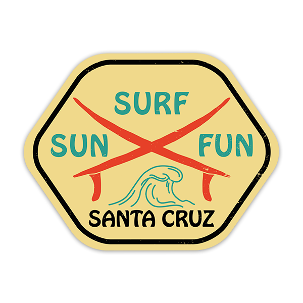 Car & Motorbike Stickers: Santa Cruz Sun, Surf, Fun