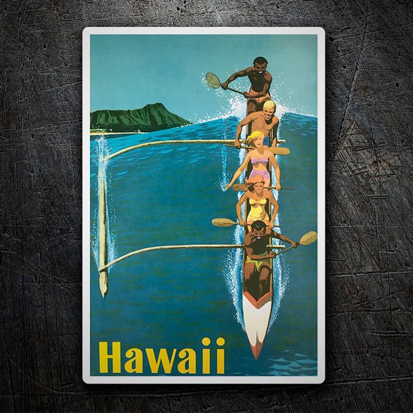 Car & Motorbike Stickers: Canoe in the sea of Hawaii