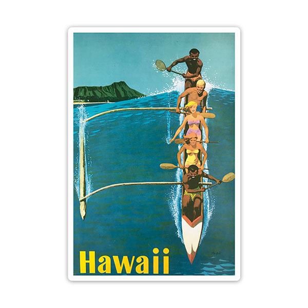 Car & Motorbike Stickers: Canoe in the sea of Hawaii