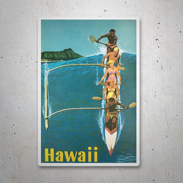 Car & Motorbike Stickers: Canoe in the sea of Hawaii