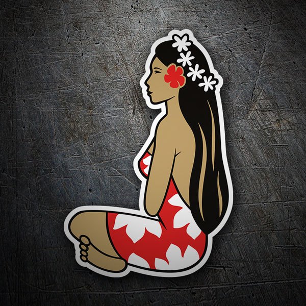 Car & Motorbike Stickers: Hinano Tahiti Hawai Girl 1