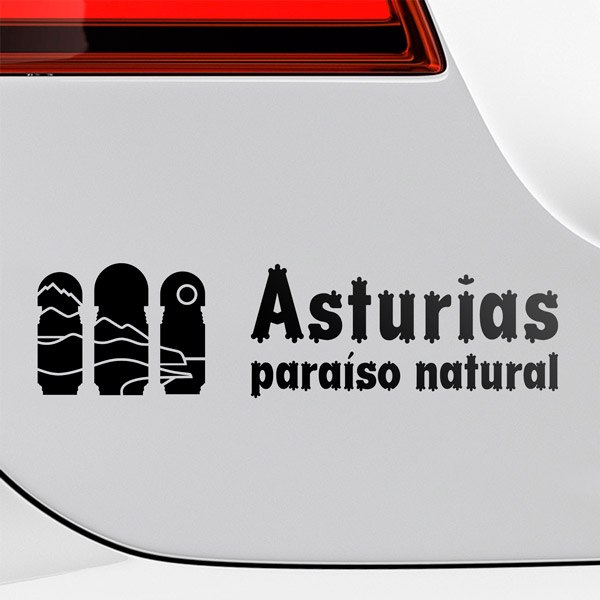 Car & Motorbike Stickers: Asturias, Natural Paradise, slogan