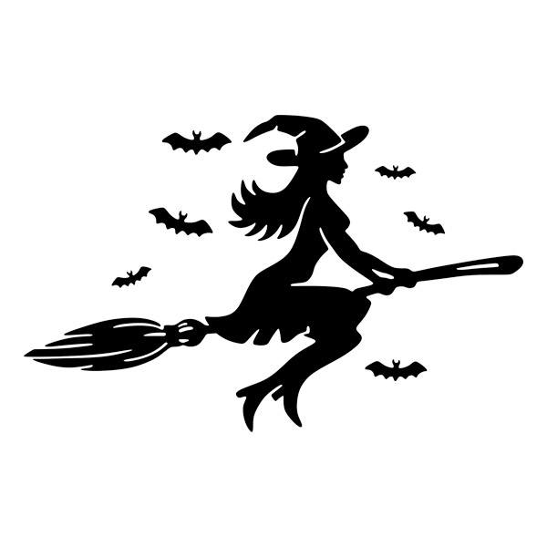 Car & Motorbike Stickers: Witch and Bats