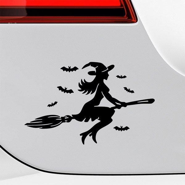 Car & Motorbike Stickers: Witch and Bats