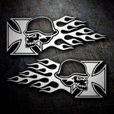 Car & Motorbike Stickers: Iron Cross, Skulls and Flames 2