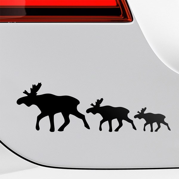 Car & Motorbike Stickers: Elk Family