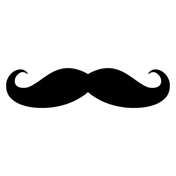 Car & Motorbike Stickers: curly moustache