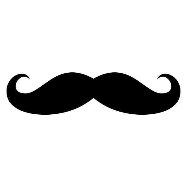Car & Motorbike Stickers: curly moustache