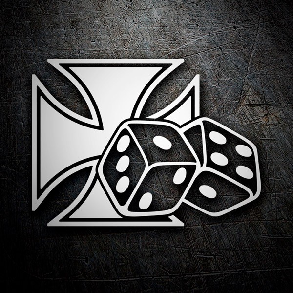 Car & Motorbike Stickers: Iron Cross and Dice