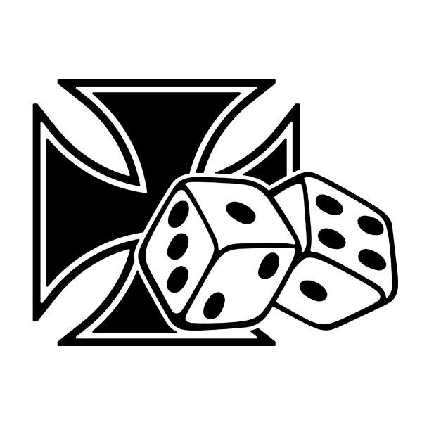 Car & Motorbike Stickers: Iron Cross and Dice