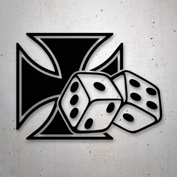 Car & Motorbike Stickers: Iron Cross and Dice