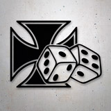 Car & Motorbike Stickers: Iron Cross and Dice 2