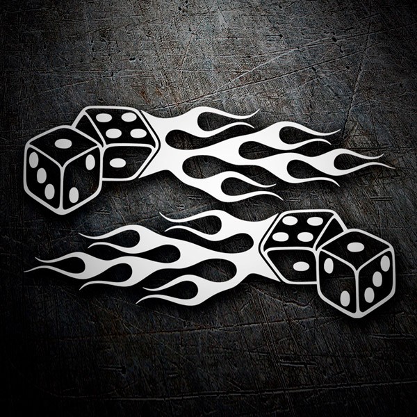 Car & Motorbike Stickers: Flaming Dice