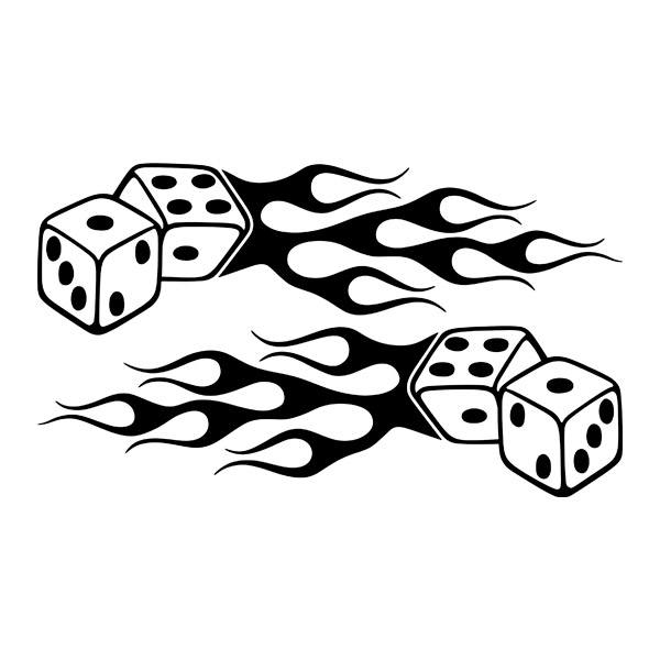 Car & Motorbike Stickers: Flaming Dice